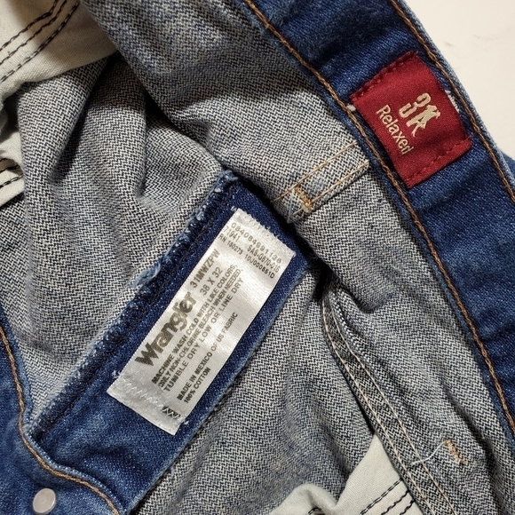 Reworked cut off Wrangler mens jean shorts highrise highwaisted ripped frayed - Picture 6 of 13